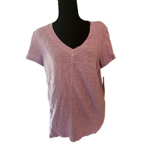 NWT WILT PURPLE SHORT SLEEVE V NECK TOP
